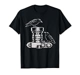 Photographer Raven Camera Lens Vintage Sketch Birds T-Shirt