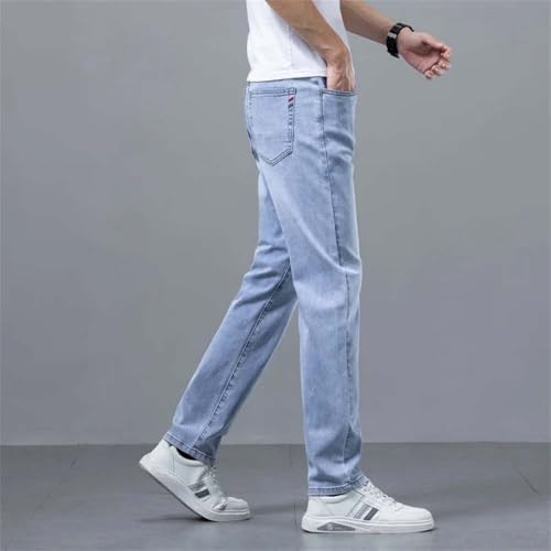 Men's Summer Classic Business Straight Jeans Casual Stretch Soft Distressed Denim Pants3