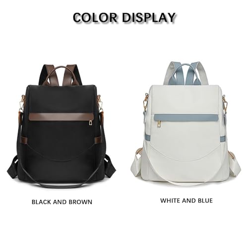 Women's Casual Fashion Colorblock Backpack, Multifunctional Travel Backpack, Crossbody Backpack or Backpack Black and Brown4