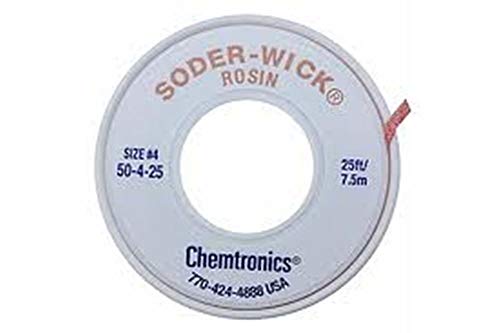 Chemtronics 50-4-25 Soder-Wick Rosin De-Soldering Braid, 0.110