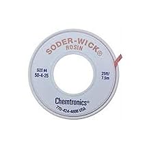 Chemtronics 50-4-25 Soder-Wick Rosin De-Soldering Braid, 0.110", 25