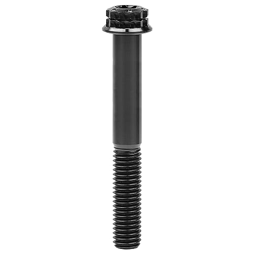 Image of Titanium Flange 12 Point Head M8 x15 20 25 30 35 40 45 50 55 60 65 80mm Screw Bolt Pack of 4 (Black, M8x80mm)