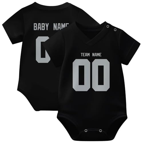 Image of KREDE Baby Clothes Unisex Bodysuit Jersey Style Custom Name Number for Baby Boys