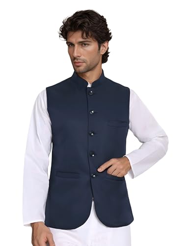 Image of ROCKSY Bandi Modi Koti, Nehru Jacket for Men, Cotton Waistcoat for All Occasion: Diwali, Wedding, Ethnic, Office Party, Formal & casual Look