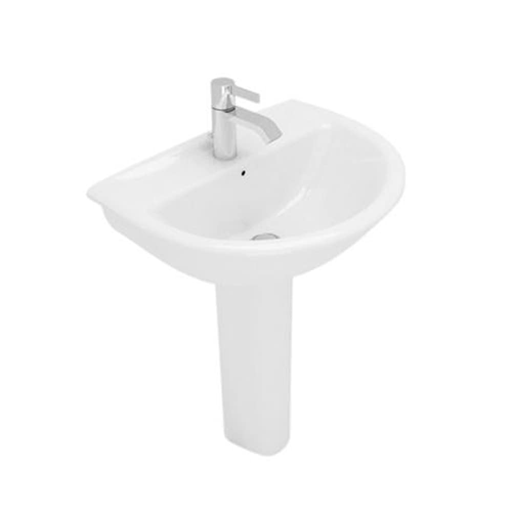 Inbagno Sanitari Bagno in Set, Completo di WC, copriwater, Bidet e lavabo 65 cm con Colonna