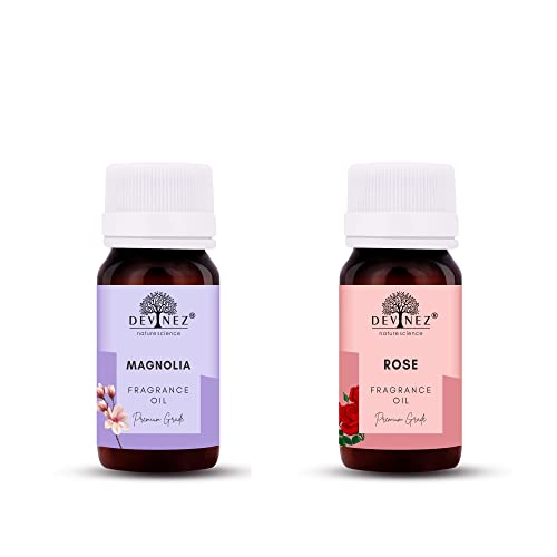 Image of Devinez Magnolia, Rose Aroma Oil for Diffuser /Ultrasonic Aroma Diffuser /Tealight Diffuser /Reed Diffuser, 15ml Each