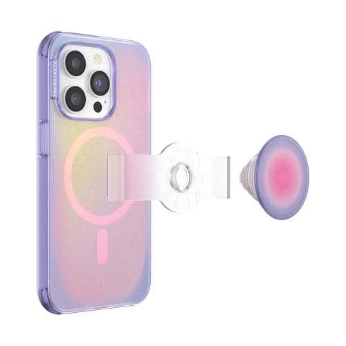 Image of PopSockets iPhone 14 Pro Phone Case with MagSafe, Wireless Charging Compatible, Purple - iPhone 14 Pro MS Aura
