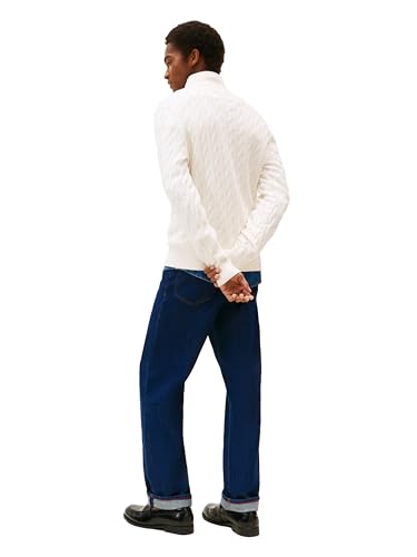 Tommy Hilfiger Men's Lightweight Cable Pullover Quarter Zip Sweater4