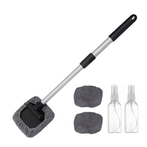 Herramienta de limpieza de parabrisas, kit de lavado de vidrio reutilizable, juego de botella rociadora con almohadilla de microfibra, accesorio para detalles del interior del automóvil, equipo de lim