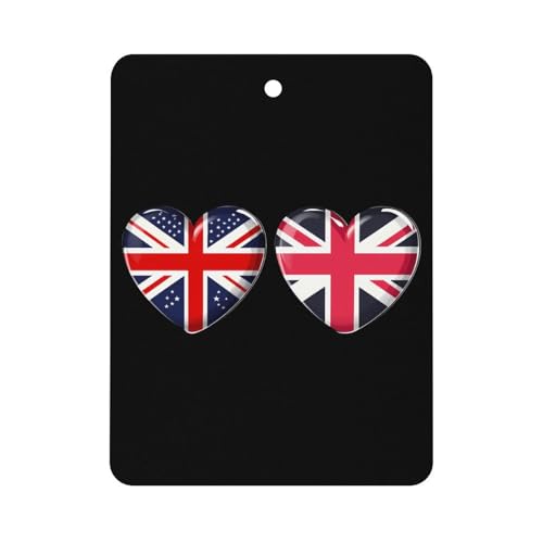 UK Great Britain Heart Flag Car Air Freshener Hanging Aromatherapy Tablets for Car Accessories Square
