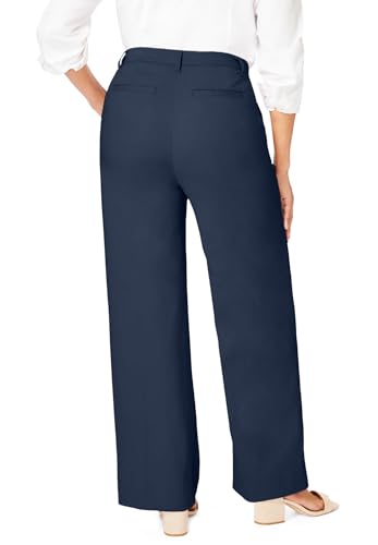 Jessica London Women's Plus Size Stretch Cotton Chino Wide-Leg Trouser2