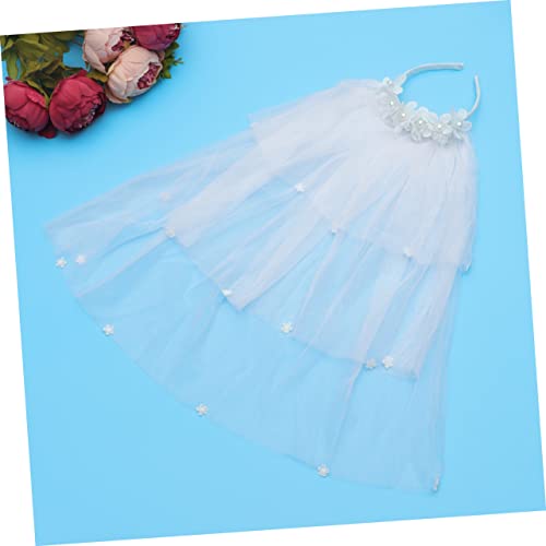 Kids Wedding Veil & Flower Headband – Embroidered Bridal Veil for Girls, First Communion, Flower Girl – White Diamond Floral Lace Veil with Headpiece (Specify Size/Color)4
