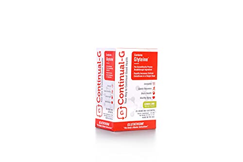 Continual-G with Glyteine | Quickly Raise Cellular glutathione Level | The only Supplement to Boost Cellular glutathione with a Single dose, Lemon-Lime Drink Mix, 60 Day Supply (120)