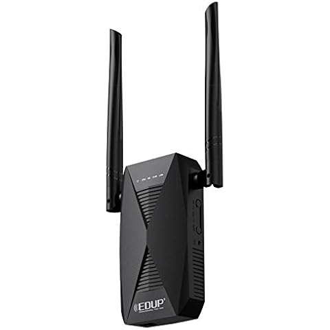 1200Mbps AC WiFi Extender, Dual Band Wireless Repeater, Wi-Fi Booster, Signal ,2x6 dBi Antennas, Covers Up to 1500 Sq.ft and 32 Devices Cover