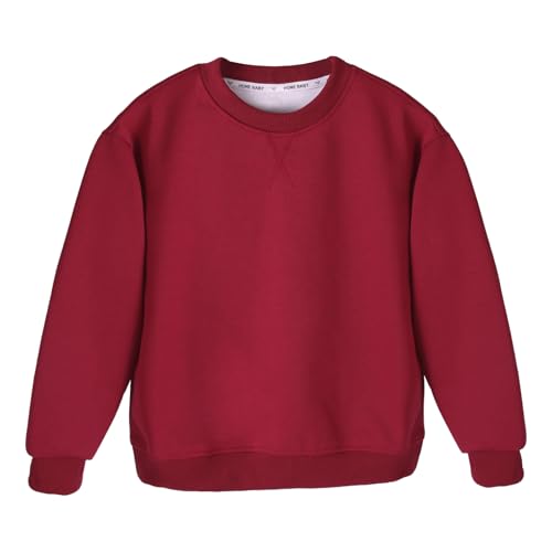 Boys Girls Pullover Sweatshirts Soft Long Sleeve with Elbow Patches Tops Kids Cotton Crewneck Sweatshirt 12M-8Years