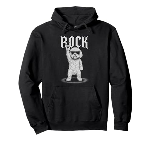 Cane maltese musica rock retrò vintage amante dei cani Felpa con Cappuccio