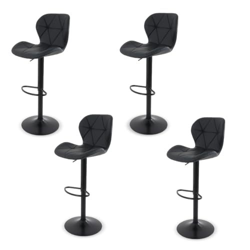 Recopilación de Sillas Bar para comprar hoy. 42 GAON. Sillas de Bar y Barra de Cocina de Acabado Moderno con Respaldo y Reposapies de Altura Ajustable - Bancos Giratorios para Bar con Asiento Acolchado Diseño Elegante Set 4...