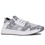 Nautica Women Fashion Sneaker Lace-Up Jogger Running Shoe-Zyla-Light Grey Camo Mesh Size-7.5