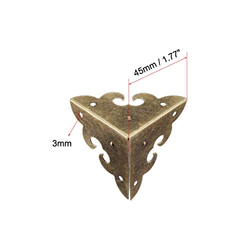 Image of uxcell Metal Box Corner Protectors Edge Guard Protector 45x45x45mm Bronze Tone 8pcs
