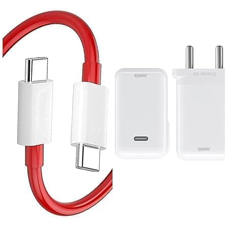 Image of 65W Fast C to C Charger Adapter and Cable Compatible for oneplus 10 PRO 9 /9 Pro 8 /8 Pro /7 Pro /7T /7T Pro /Nord CE / N10 5G, Wall Charger /Fast Warp Charger Adapter (DP94)
