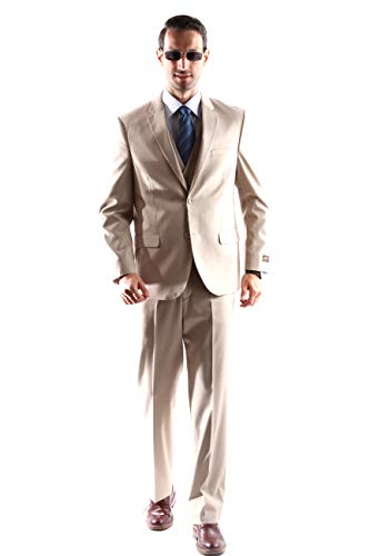 Men's 2 Button Superior 150s Extra Fine 3 pcs Vested Dress Suits