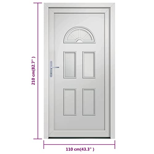 Vidaxl Porta Di Ingresso Pvc Bianca 110X210 Cm - 3