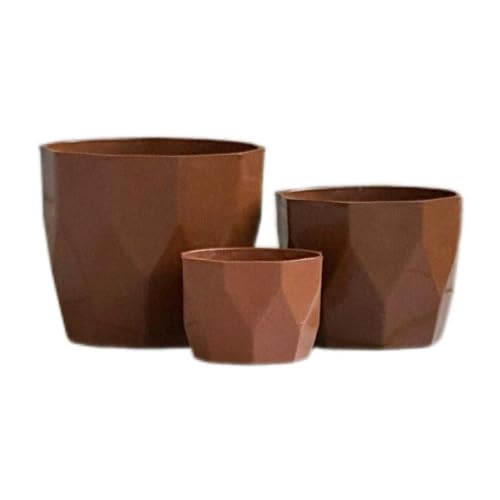Kit Jogo 3 Vasos para Plantas Decorativo Cachepô Liso Injetado Ce...