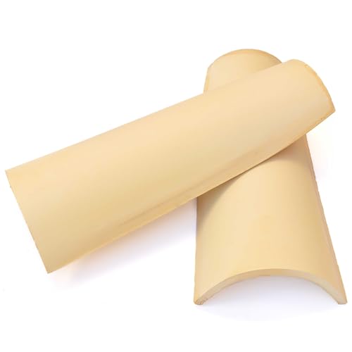 Pack 2 Tejas cerámicas curvas tradicionales nuevas estilo arabe, color beig claro, para presentar calçots en la mesa, Decorar Paredes, Pintar, Teja de barro Estilo rústico.