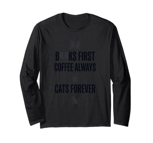 Books First Coffee Always Cats Forever �t�@�j�[�O���t�B�b�N ����T�V���c