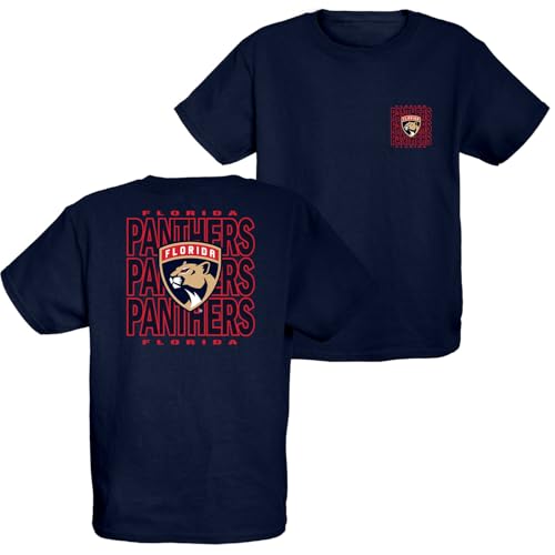 Florida Panthers NHL Officially Licensed Youth T-Shirt Front/Back Curl Team Color, Medium