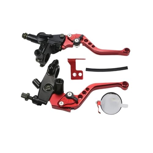 Maneta de freno y embrague hidráulico de 22mm en aluminio CNC rojo para moto de cross de 250cc
