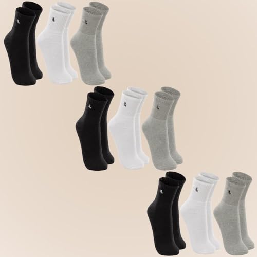 Kit 09 Pares Meia Lupo Sport Cano Médio Algodão Adulto