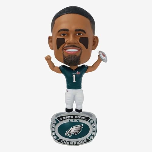Jalen Hurts Philadelphia Eagles Super Bowl LIX Champions Ring Base Bighead Bobblehead NFL