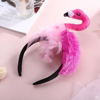 Flamingo Headband for Kids, Tropical Costume Hair Hoop Headpieces image 5