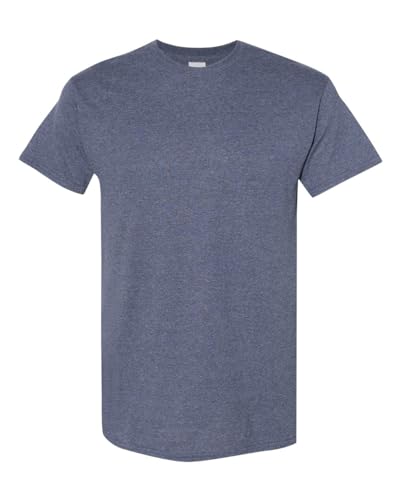 T-shirt vierge Gildan 5000 bleu marine chiné taille M pour adulte