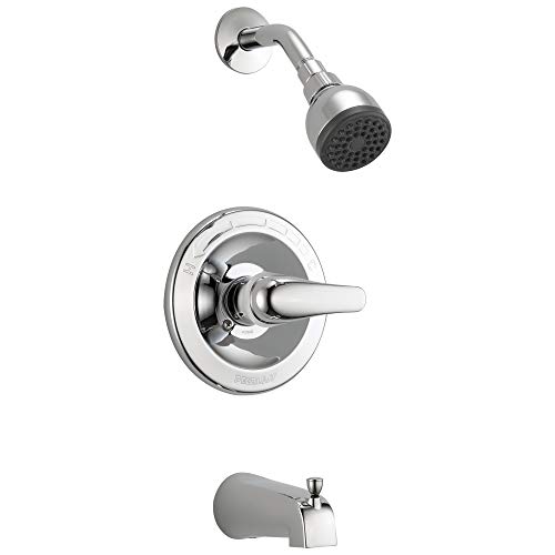Peerless Classic Single-Function Tub and Shower Trim Kit with Single-Spray Shower Head, Aluminum, Chrome PTT188753 (Valve Not Included)
