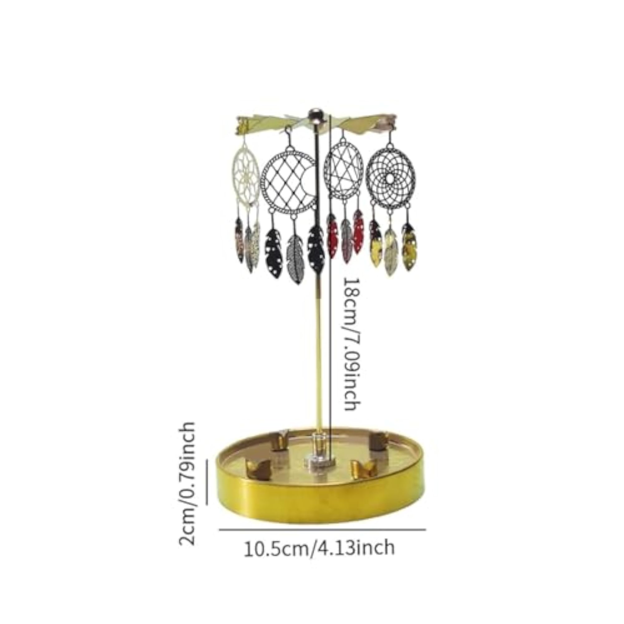 Rotating Candle Holder with Dreamcatcher Hoop Decor