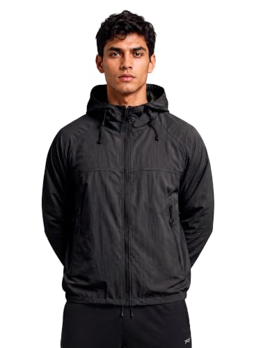 Image of CHKOKKO Windcheater Jacket For Men With Hood UPF 50+ UV Sun Protection | Lightweight Breathable Water-Repellent Windbreaker | Nylon Fabric Outdoor Running Biker Dailywear Jacket