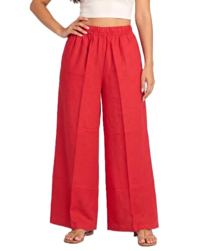 Image of Plaazo Women's Cotton Palazzo | Wide Leg Palazzo for Women | Soft Breathable High Waist Bottom Wear | Comfortable Casual, Office, Travel for Women
