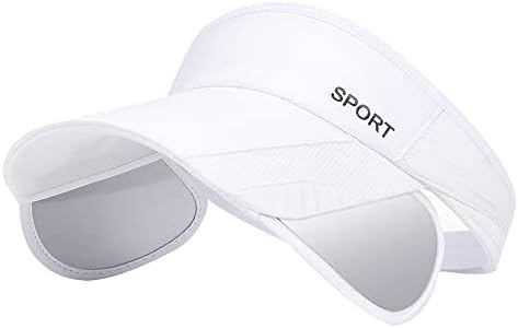 Sun Visors for Women Adjustable Retractable Wide Brim Beach Hat Golf Accessories for Men White Visor UV Protection Sun Hat Ponytail Sunhat Running Cap