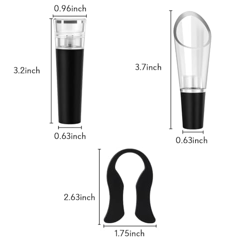 Image of KORCCI Multifunctional Wine Bottle Opener Gift Set - Heavy-Duty Zinc Alloy Wing Corkscrew, Foil Cutter, Vacuum Stopper & Aerator Pourer for Kitchen, Bar, Restaurant, Bartenders
