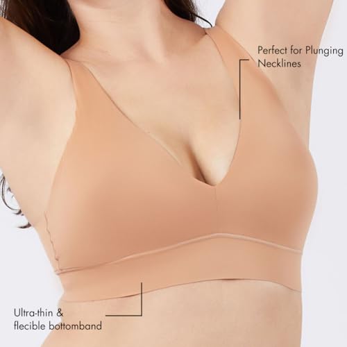 Floatley Cozy Wireless Plunge Bra for Women, Buttery Soft Comfort Seamless Everyday Bra with Embedded Pad4