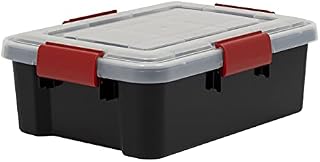 IRIS 10 Litre Small Weatherproof Airtight Black/ClearPlastic Damp Proof A4 Paper Dry Storage Box! (AT-S BKR)