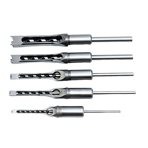 Toysmith 角穴ドリルビット HSS角穴ほぞ穴チゼル ドリルビットツール 木材ほぞ穴チゼルセット ほぞ穴加工機用 ドリルプレスアタッチメント, 5PCS