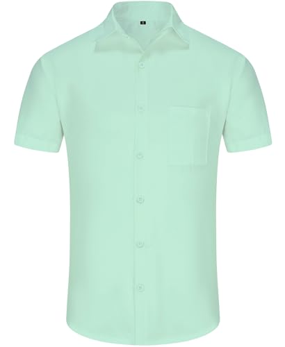 Casual Button Shirts for Men: Summer Solid Color Beach Short Sleeve Clothes2