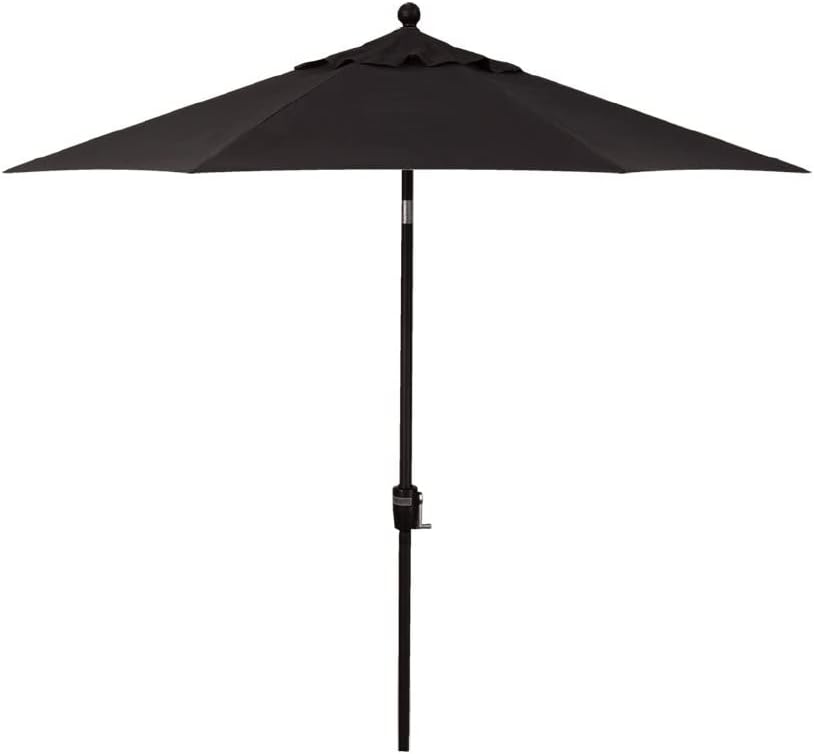 Treasure GardenPush Button Tilt Octagon Umbrella, 9ft - Outdoor Patio, Deck, Pool, Backyard Stand Alone Umbrella - Heavy Duty w/Black Frame & Obravia2 Fabric (Black)