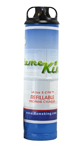 Flame King FLMKNG141LP 1LB Empty Propane Welding Cylinder Tank, Reusable & Transportable - Safe and Legal Refill Option, 14.1 oz, Blue