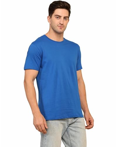 Image of Unisex Round Neck Plain T-Shirt | Combed Bio-Washed Ring Spun Cotton for Men & Women, Short Sleeves