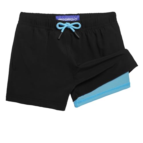 Image of maamgic Boys Swim Trunks with Compression Liner Quick Dry Swim Shorts Anti-Chafe Boy Bathing Suit