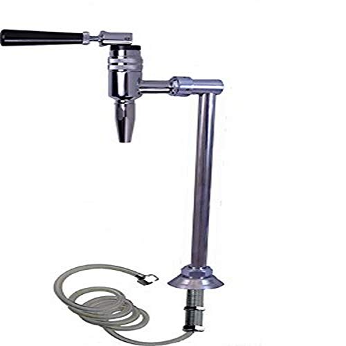 Upright Slim Chrome Beverage Tower, Kegerator, Countertop, All SS304 Contact - Single Nitro Faucet